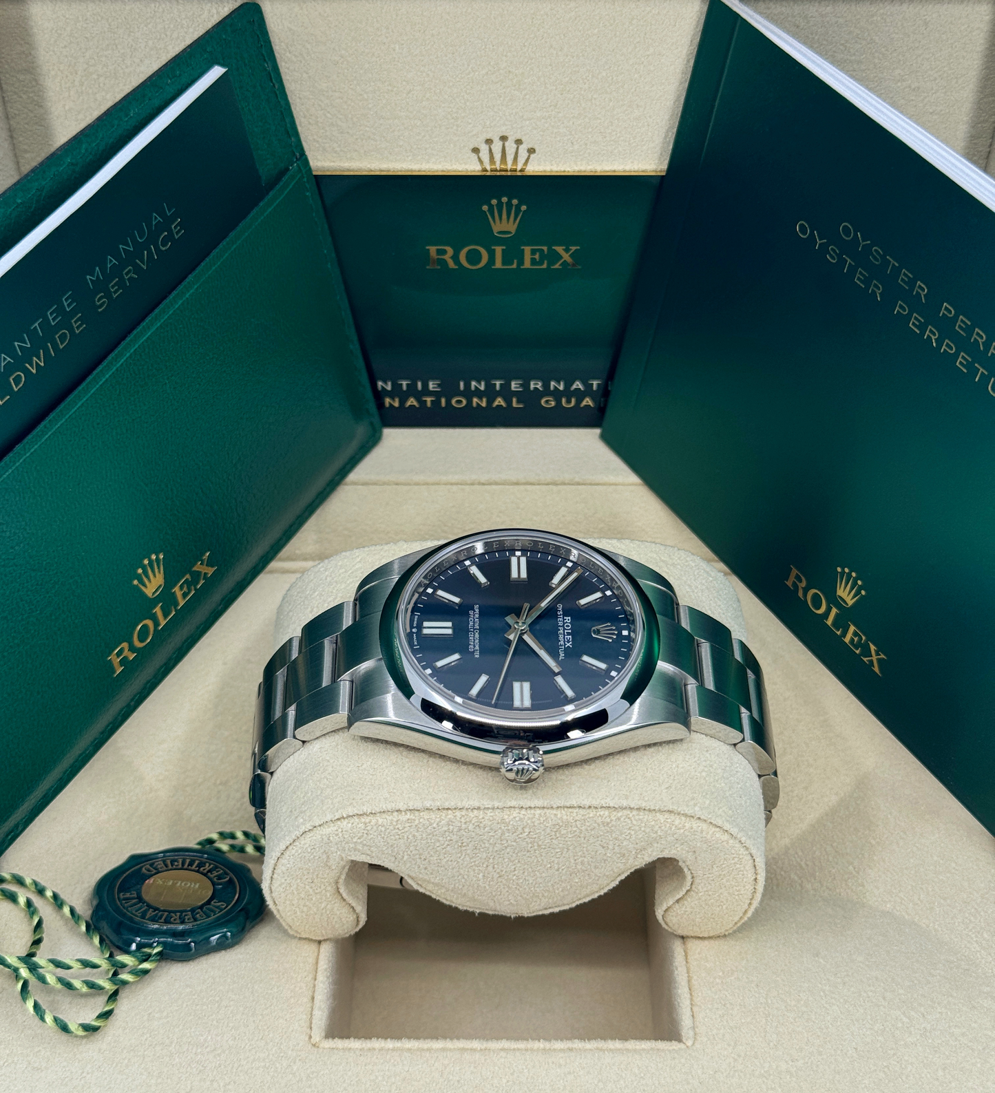 Rolex Oyster Perpetual 41mm, Stainless Steel, Blue, Ref# 124300-0003, dated 2024