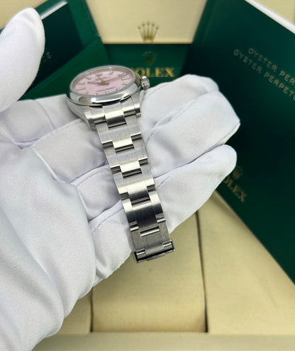Rolex Oyster Perpetual 31mm, Stainless Steel, Candy Pink, Ref# 277200-0009, dated 2026