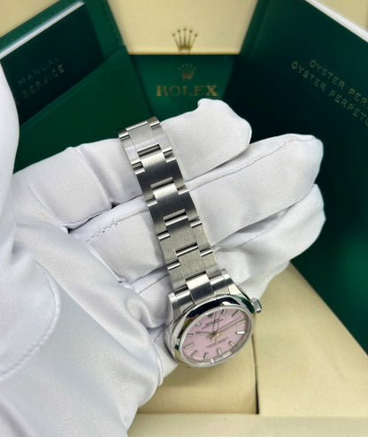 Rolex Oyster Perpetual 31mm, Stainless Steel, Candy Pink, Ref# 277200-0009, dated 2026
