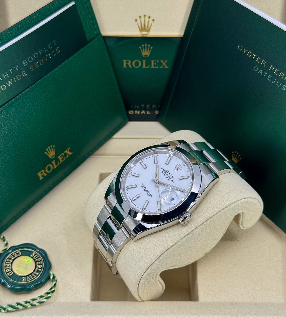 Rolex Datejust 41mm, Stainless Steel, White, Oyster, Ref# 126300-0005, dated 2026