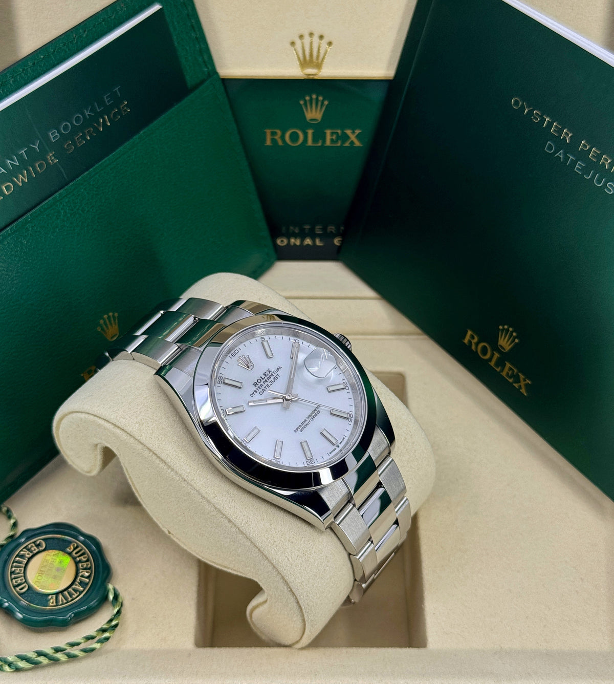 Rolex Datejust 41mm, Stainless Steel, White, Oyster, Ref# 126300-0005, dated 2026