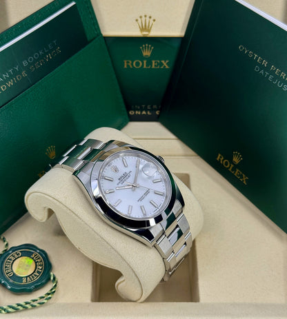 Rolex Datejust 41mm, Stainless Steel, White, Oyster, Ref# 126300-0005, dated 2026