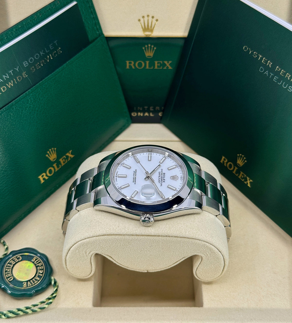 Rolex Datejust 41mm, Stainless Steel, White, Oyster, Ref# 126300-0005, dated 2026