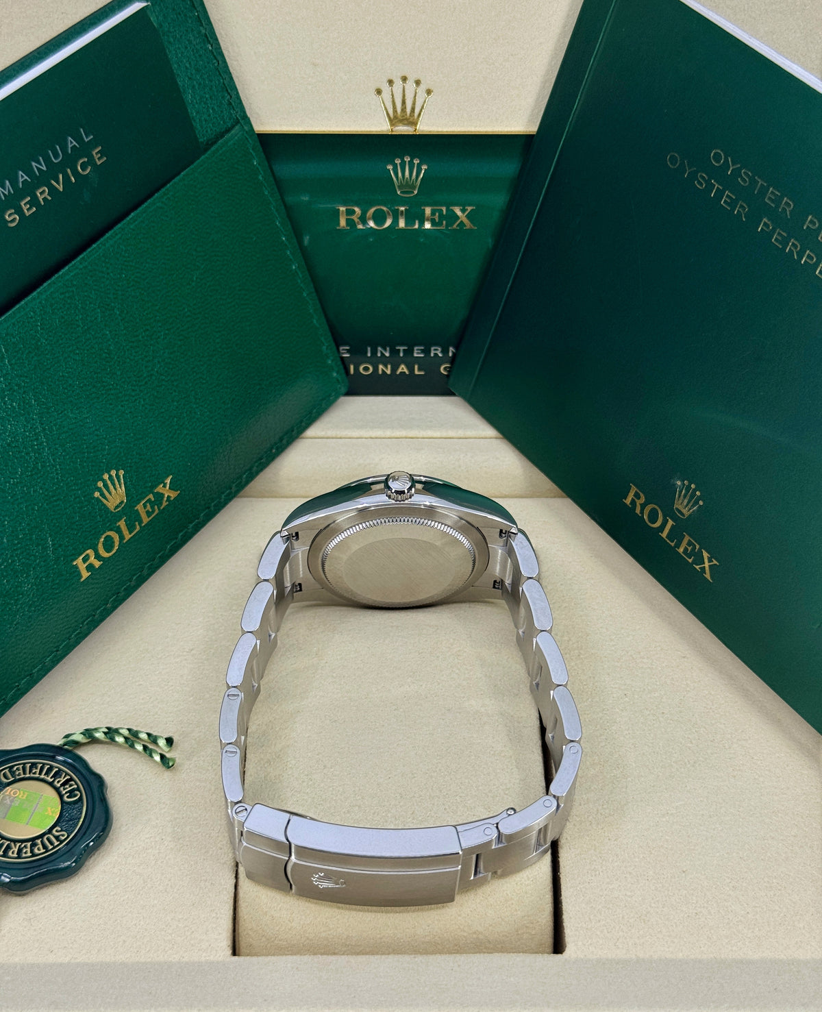Rolex Oyster Perpetual 34mm, Stainless Steel, Pistachio, Ref# 124200-0006, dated 2026