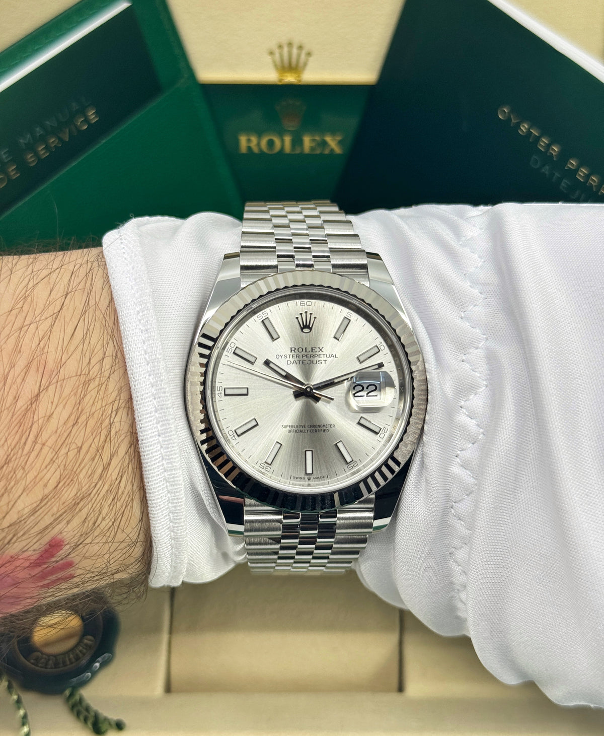 Rolex Datejust 41mm, Stainless Steel, Silver, Jubilee, Ref# 126334-0004, dated 2026