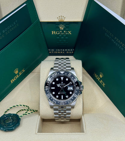 Rolex GMT-Master II 40mm, Stainless Steel, Bruce Wayne, Jubilee, Ref# 126710GRNR-0003, dated 2024