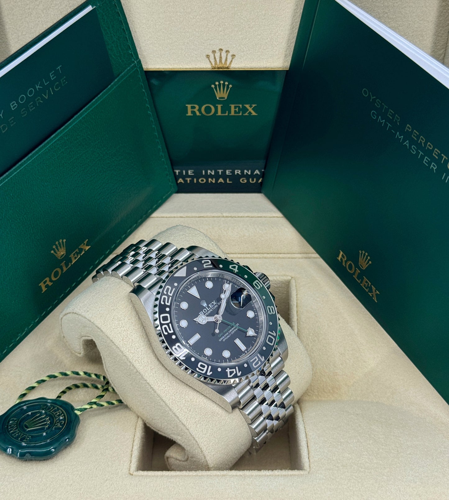 Rolex GMT-Master II 40mm, Stainless Steel, Bruce Wayne, Jubilee, Ref# 126710GRNR-0003, dated 2024