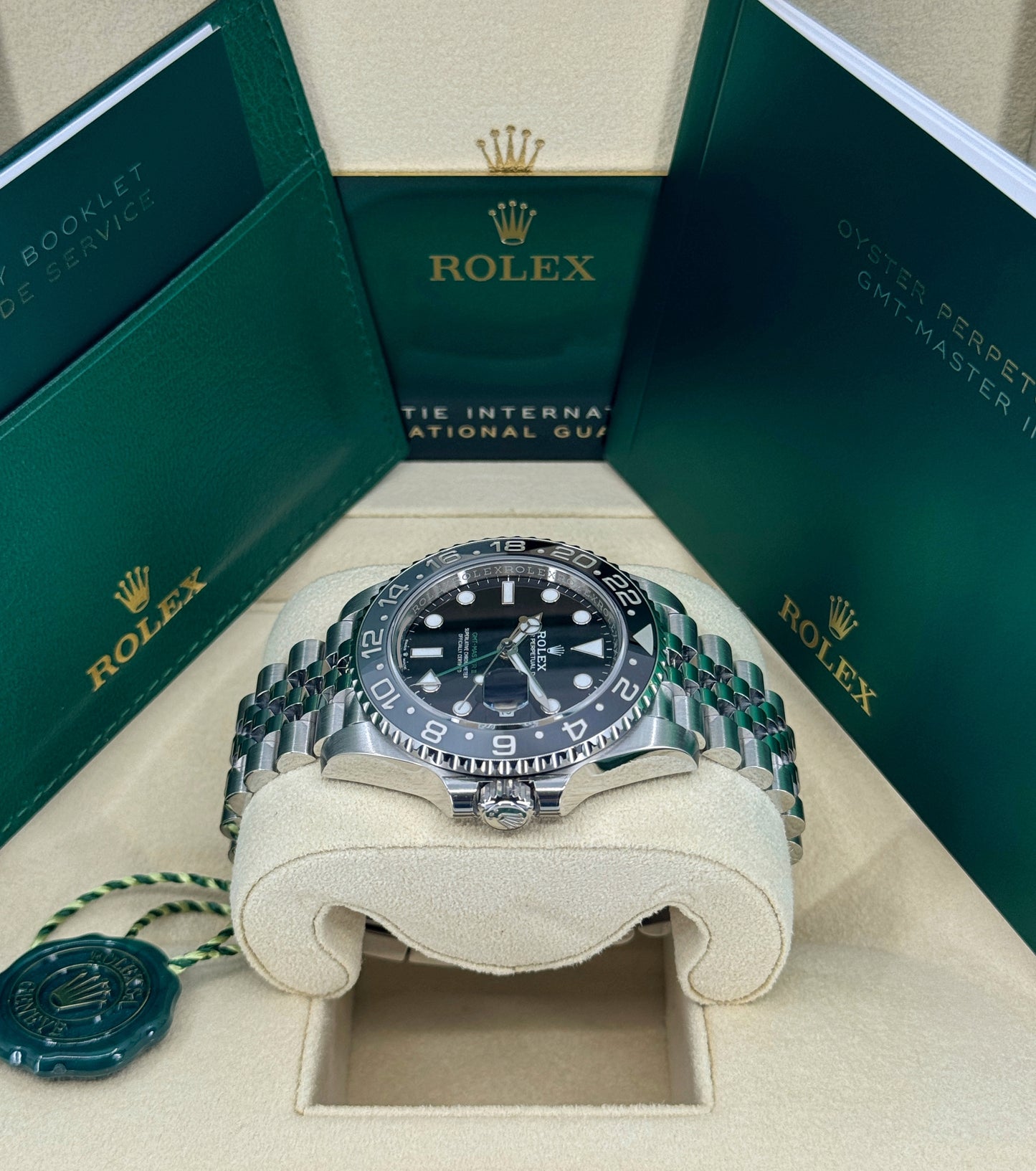 Rolex GMT-Master II 40mm, Stainless Steel, Bruce Wayne, Jubilee, Ref# 126710GRNR-0003, dated 2024