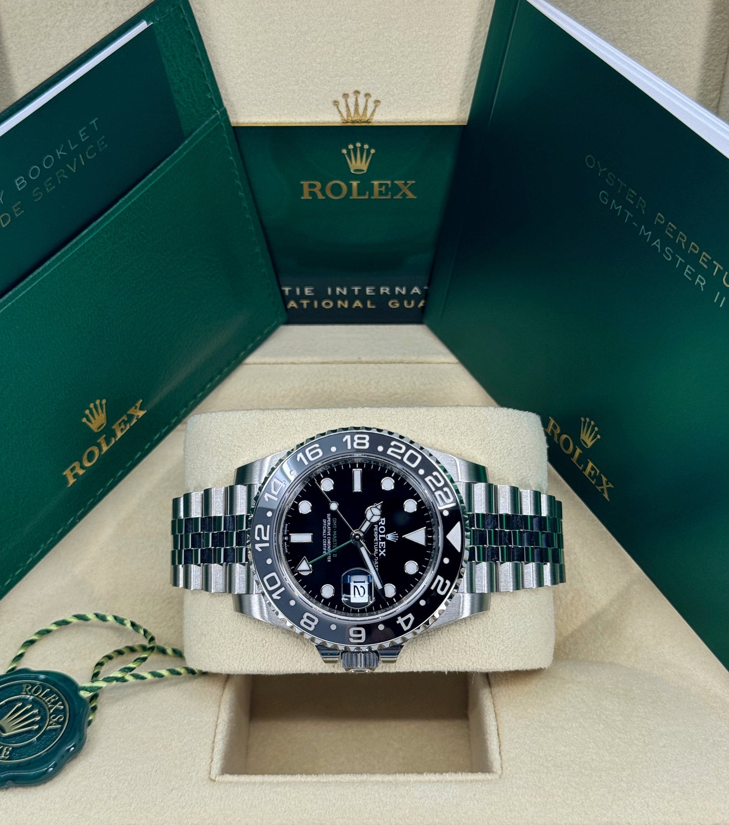 Rolex GMT-Master II 40mm, Stainless Steel, Bruce Wayne, Jubilee, Ref# 126710GRNR-0003, dated 2024