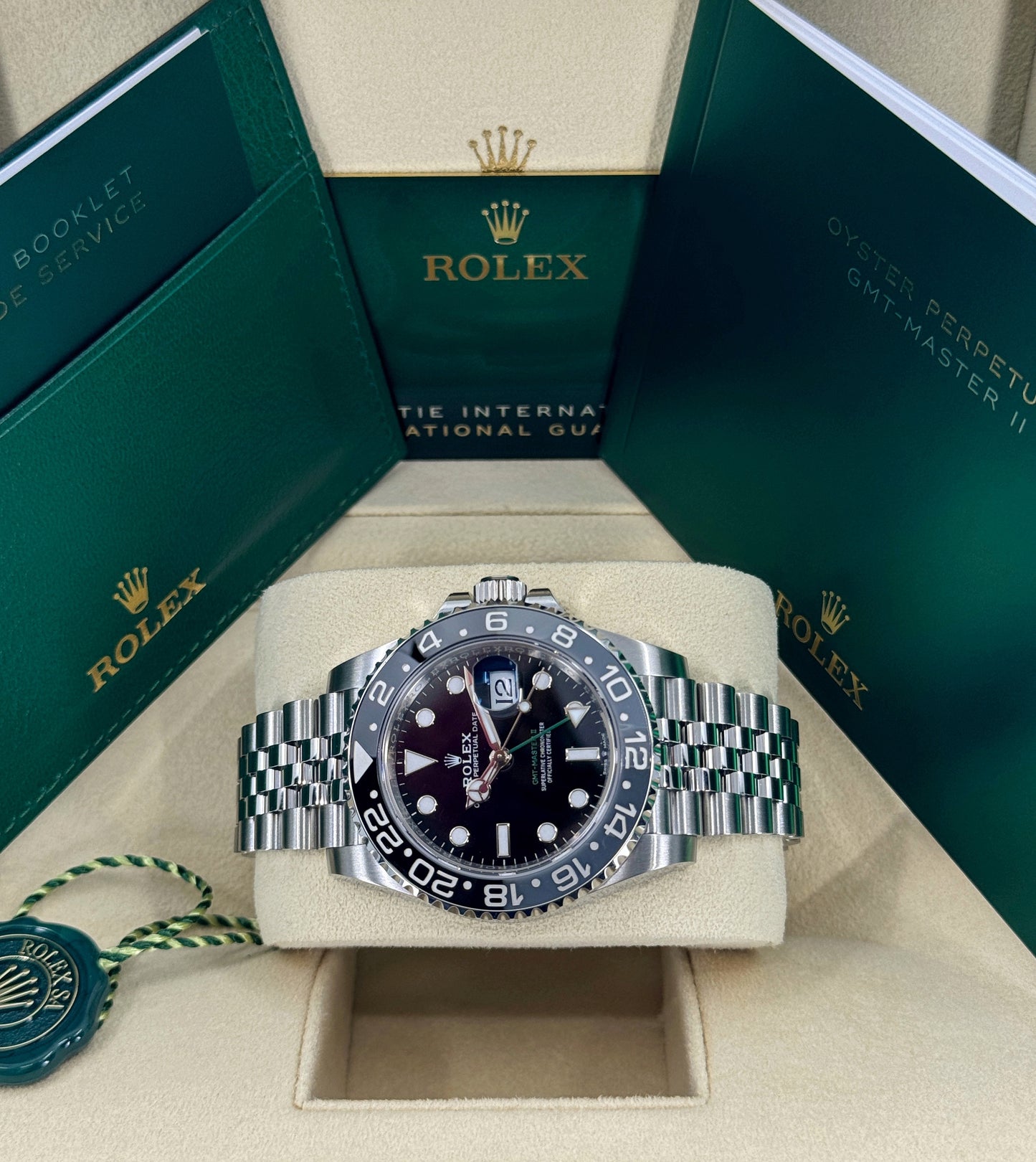 Rolex GMT-Master II 40mm, Stainless Steel, Bruce Wayne, Jubilee, Ref# 126710GRNR-0003, dated 2024