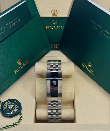 Rolex Sky-Dweller 42mm, 18k WG & Stainless Steel, Green, Jubilee, Ref# 336934-0002, dated 2026