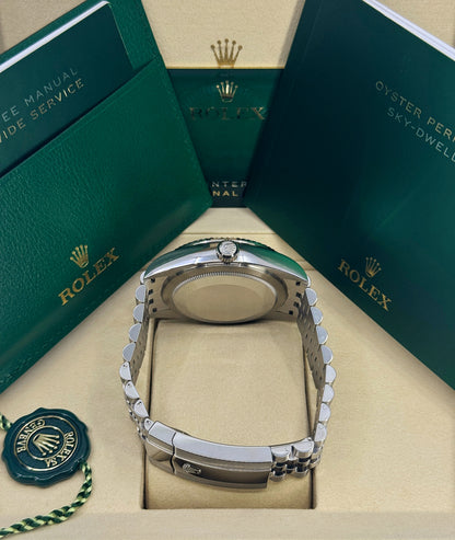 Rolex Sky-Dweller 42mm, 18k WG & Stainless Steel, Green, Jubilee, Ref# 336934-0002, dated 2026