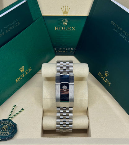 Rolex Sky-Dweller 42mm, 18k WG & Stainless Steel, Black, Jubilee, Ref# 336934-0008, dated 2026