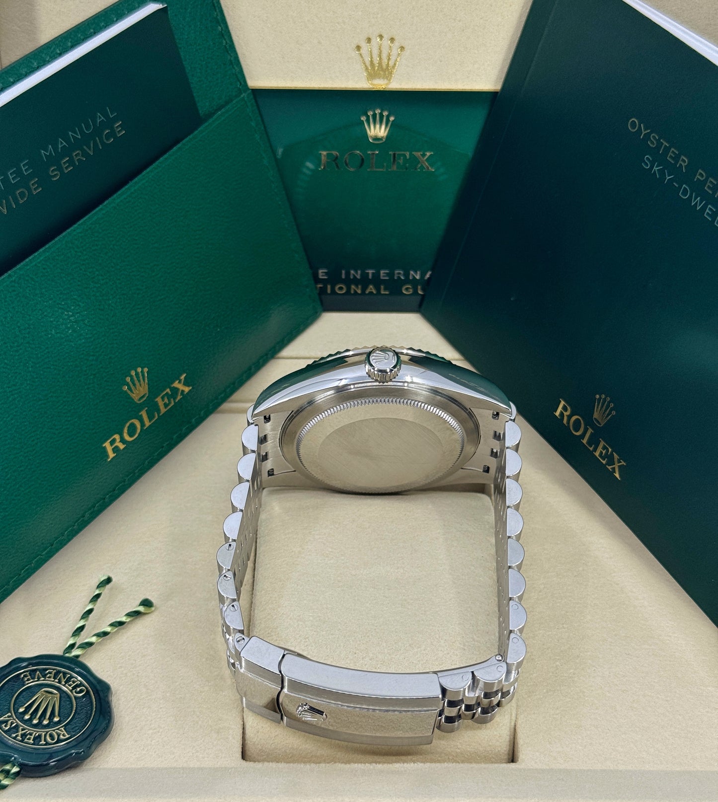 Rolex Sky-Dweller 42mm, 18k WG & Stainless Steel, Black, Jubilee, Ref# 336934-0008, dated 2026