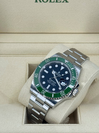 Pre-owned Rolex Submariner 41mm, Date, Stainless Steel, Kermit, MK2 Bezel, Ref# 126610LV, dated 2023