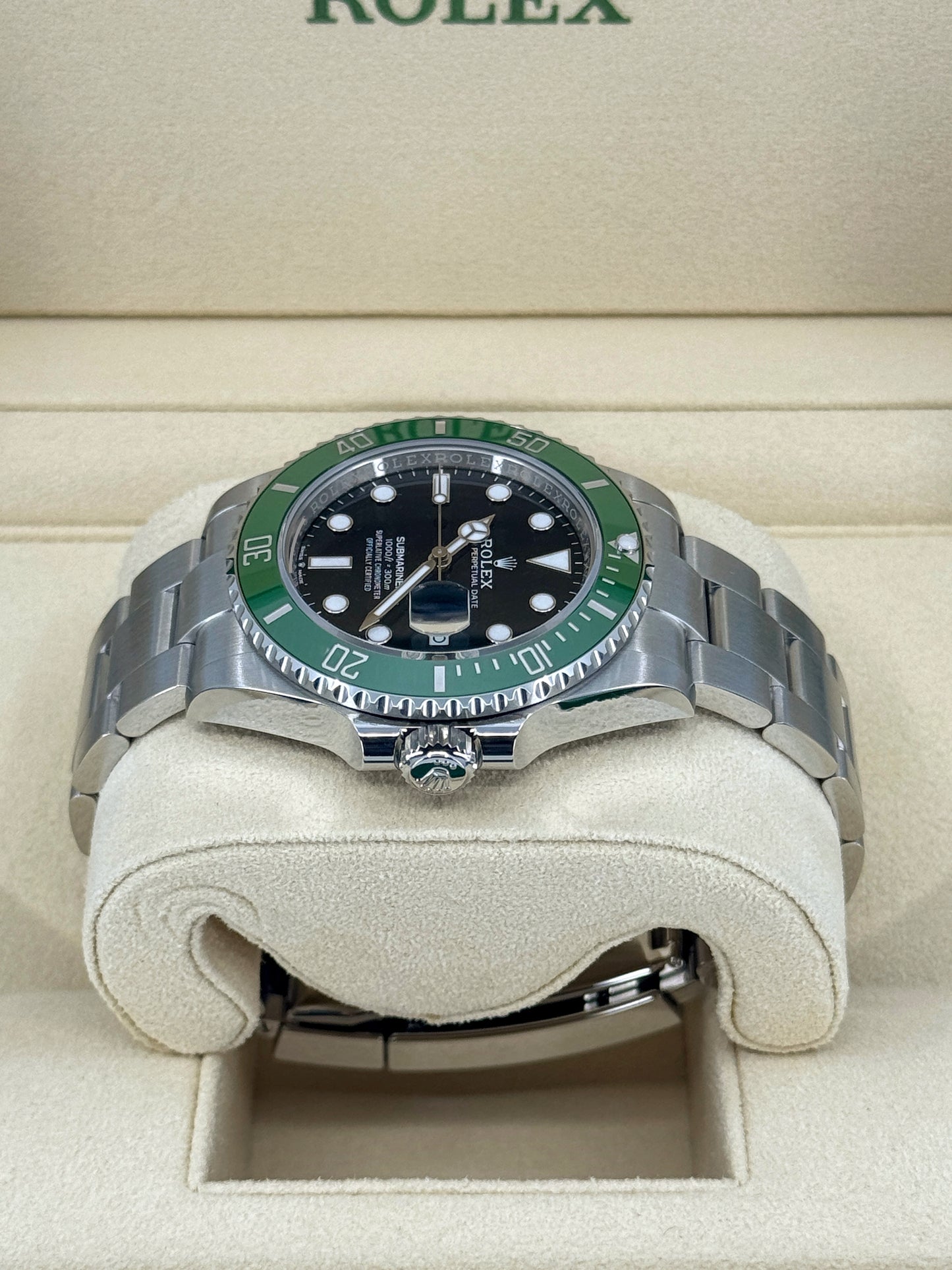 Pre-owned Rolex Submariner 41mm, Date, Stainless Steel, Kermit, MK2 Bezel, Ref# 126610LV, dated 2023