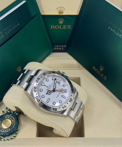 Rolex Explorer II, 42mm, Stainless Steel, Polar, White, Ref# 226570-0001, dated 2026