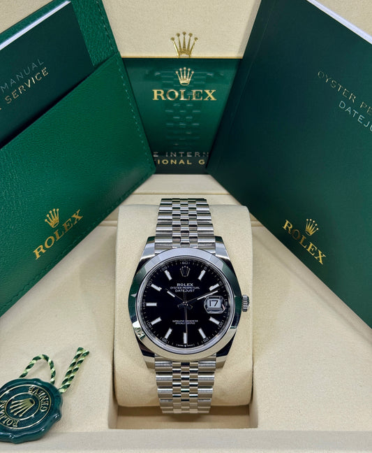 Rolex Datejust 41mm, Stainless Steel, Black, Jubilee, Ref# 126300-0012, dated 2026