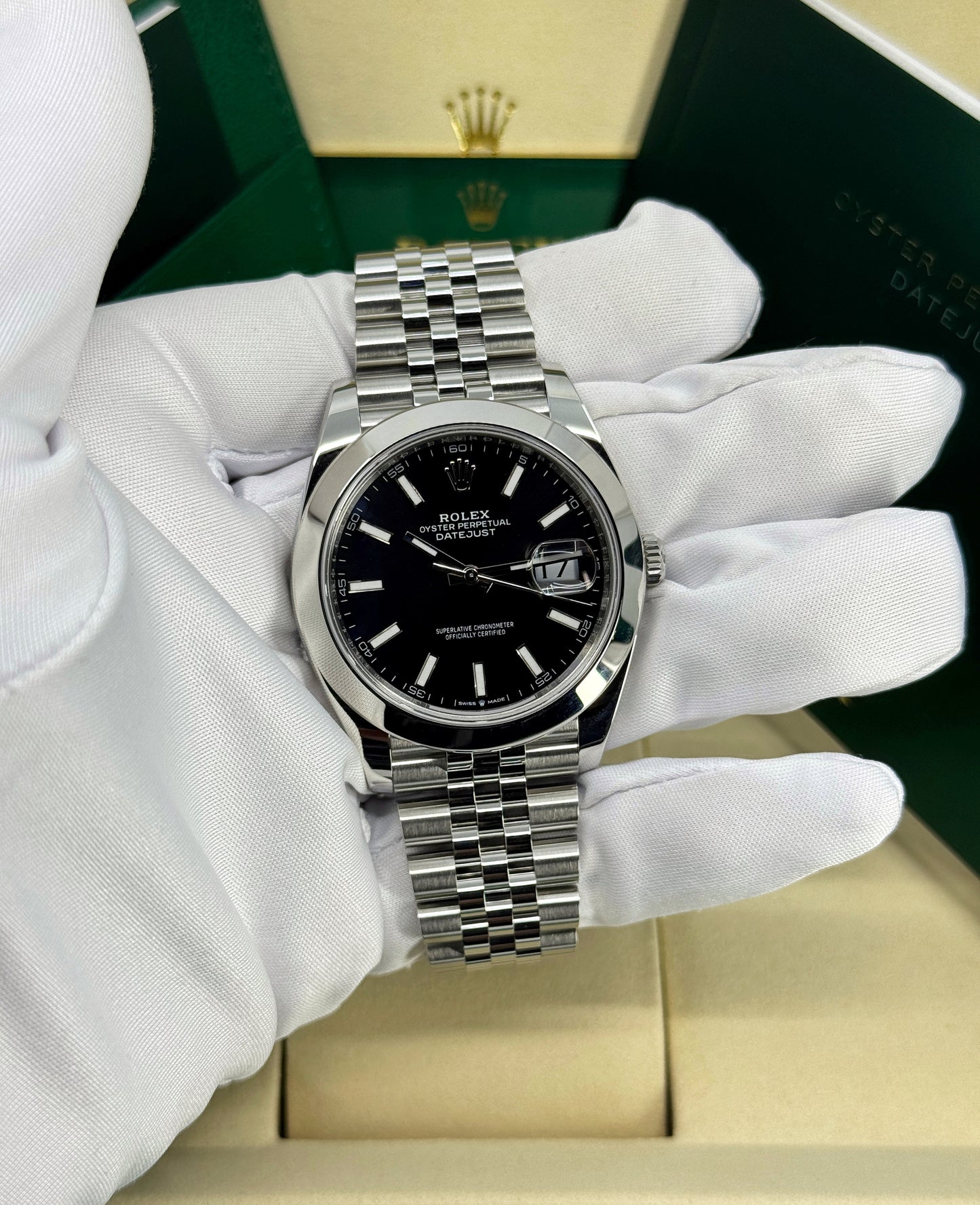 Rolex Datejust 41mm, Stainless Steel, Black, Jubilee, Ref# 126300-0012, dated 2026