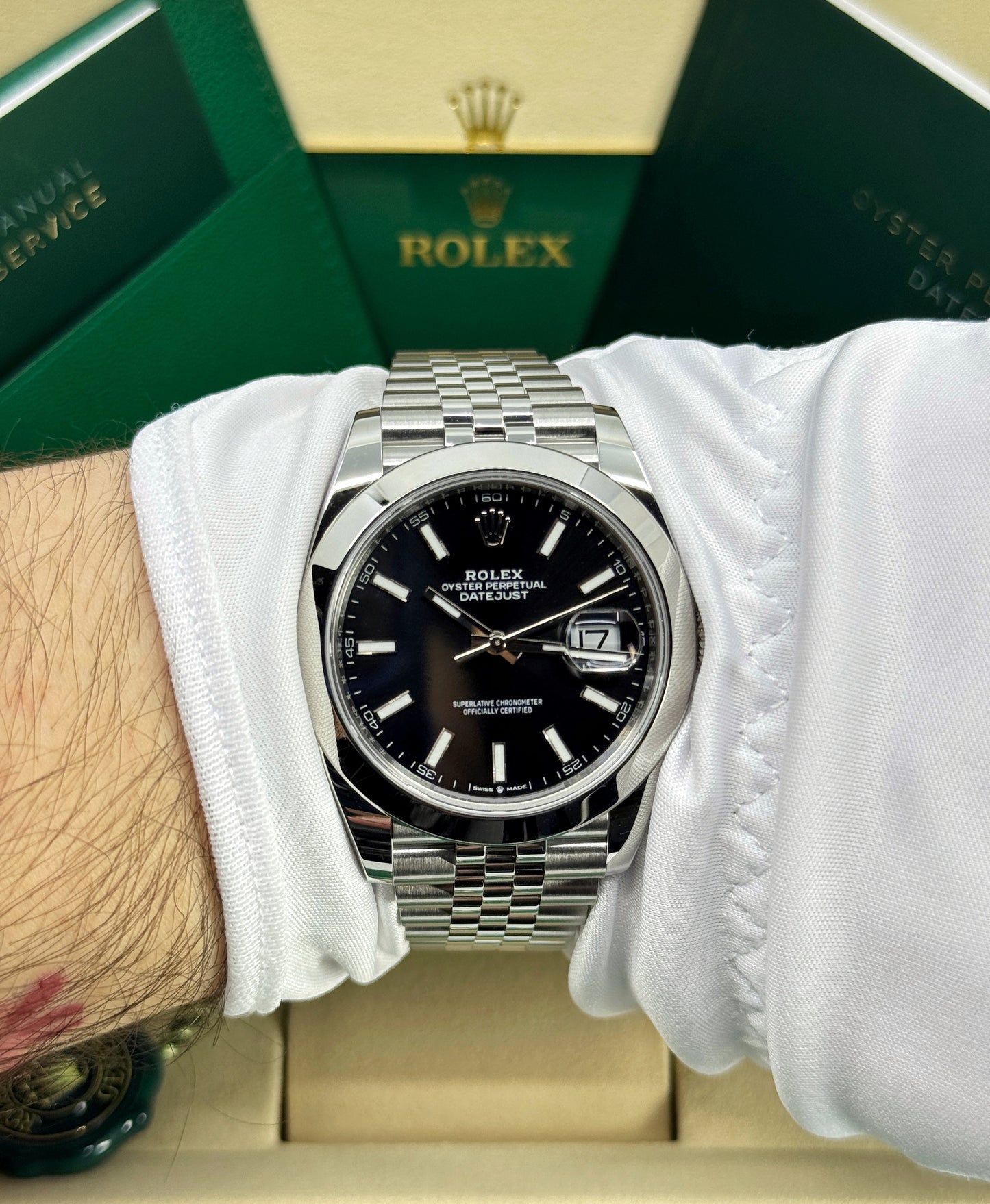Rolex Datejust 41mm, Stainless Steel, Black, Jubilee, Ref# 126300-0012, dated 2026