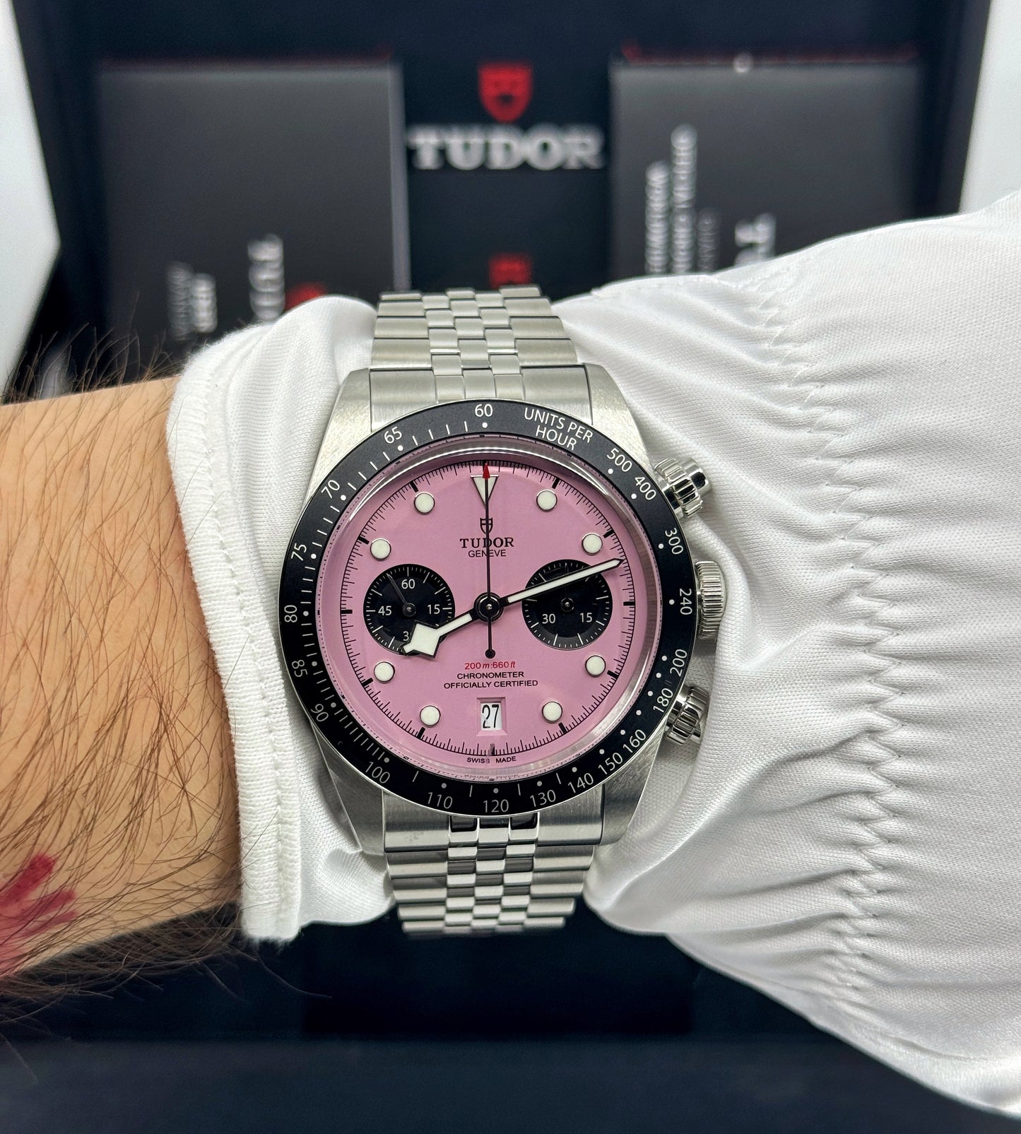 Tudor Black Bay Chrono 41mm, Special Edition, Pink, Ref# 79360N-0019, dated 2024