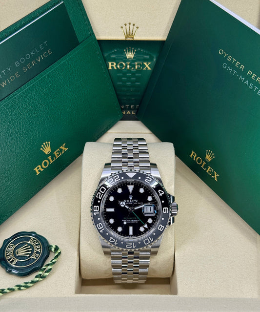 Rolex GMT-Master II 40mm, Stainless Steel, Bruce Wayne, Jubilee, Ref# 126710GRNR-0003, dated 2026