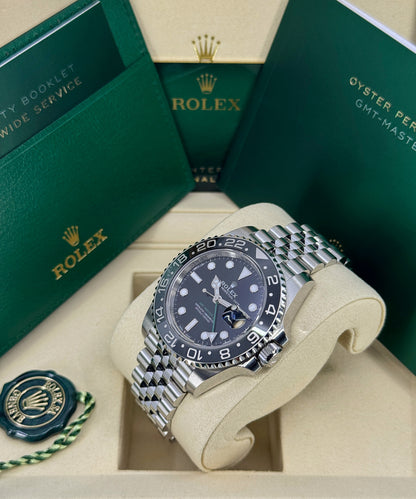Rolex GMT-Master II 40mm, Stainless Steel, Bruce Wayne, Jubilee, Ref# 126710GRNR-0003, dated 2026