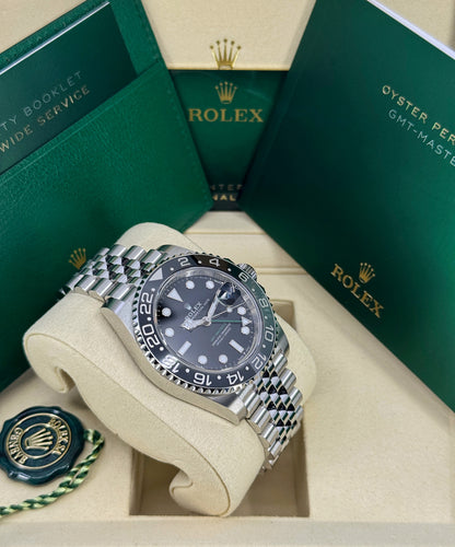 Rolex GMT-Master II 40mm, Stainless Steel, Bruce Wayne, Jubilee, Ref# 126710GRNR-0003, dated 2026