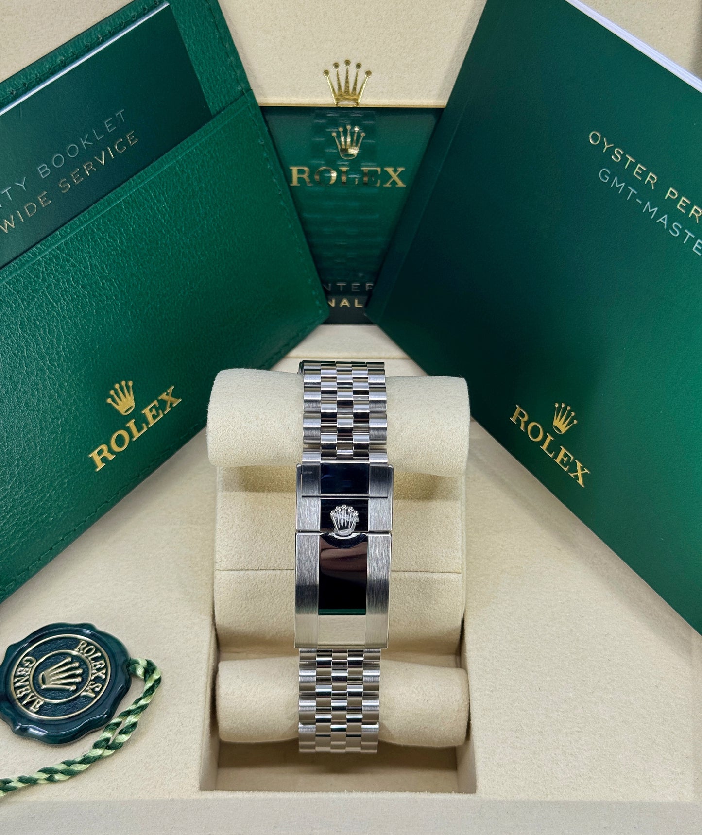 Rolex GMT-Master II 40mm, Stainless Steel, Bruce Wayne, Jubilee, Ref# 126710GRNR-0003, dated 2026