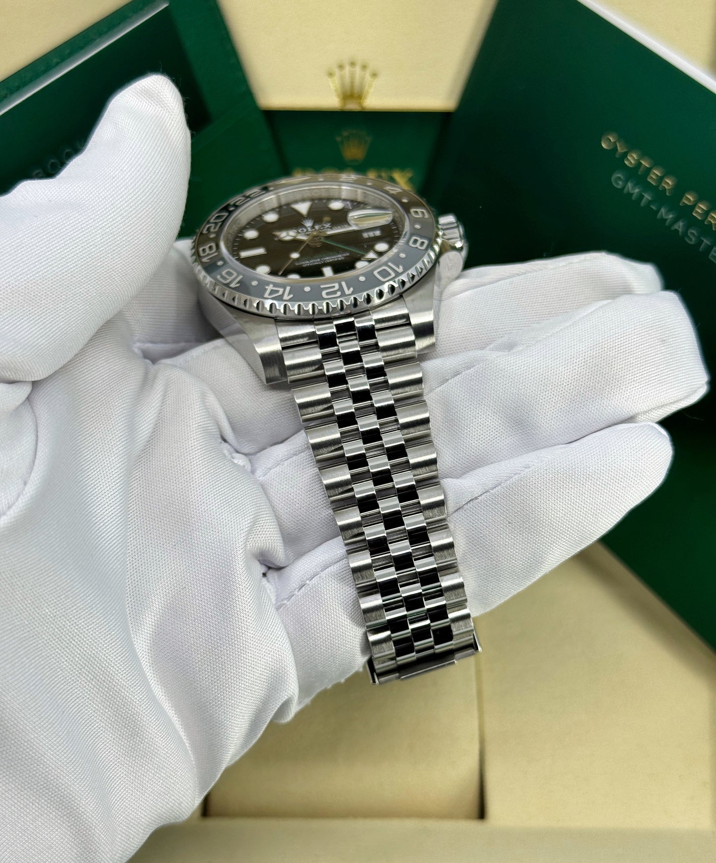 Rolex GMT-Master II 40mm, Stainless Steel, Bruce Wayne, Jubilee, Ref# 126710GRNR-0003, dated 2026