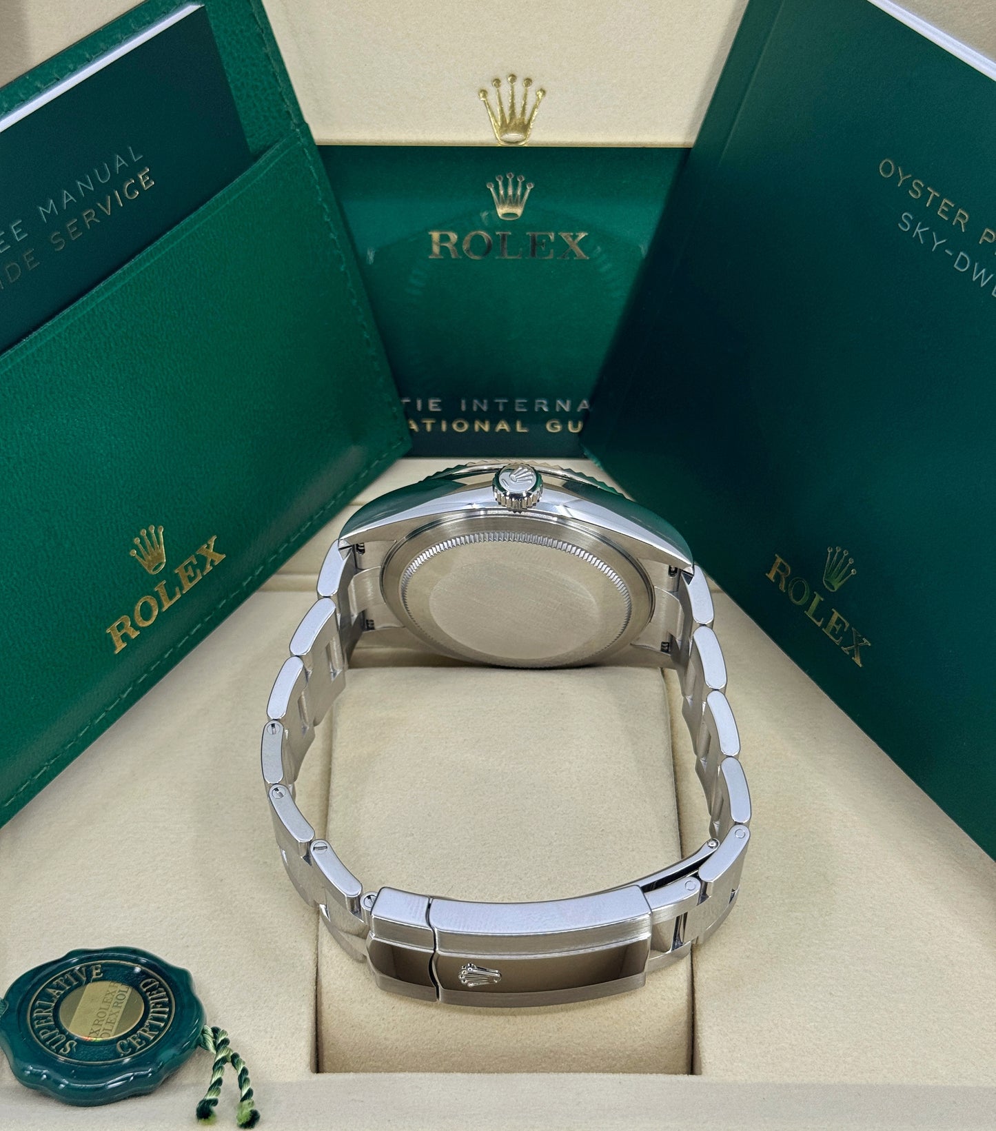 Rolex Sky-Dweller 42mm, 18k WG & Stainless Steel, Black, Oyster, Ref# 336934-0007, dated 2026