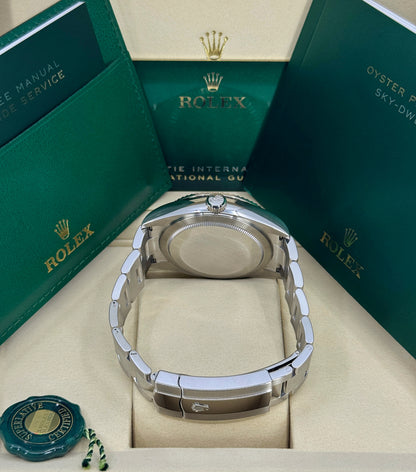 Rolex Sky-Dweller 42mm, 18k WG & Stainless Steel, Black, Oyster, Ref# 336934-0007, dated 2026