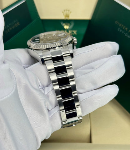 Rolex Sky-Dweller 42mm, 18k WG & Stainless Steel, Black, Oyster, Ref# 336934-0007, dated 2026
