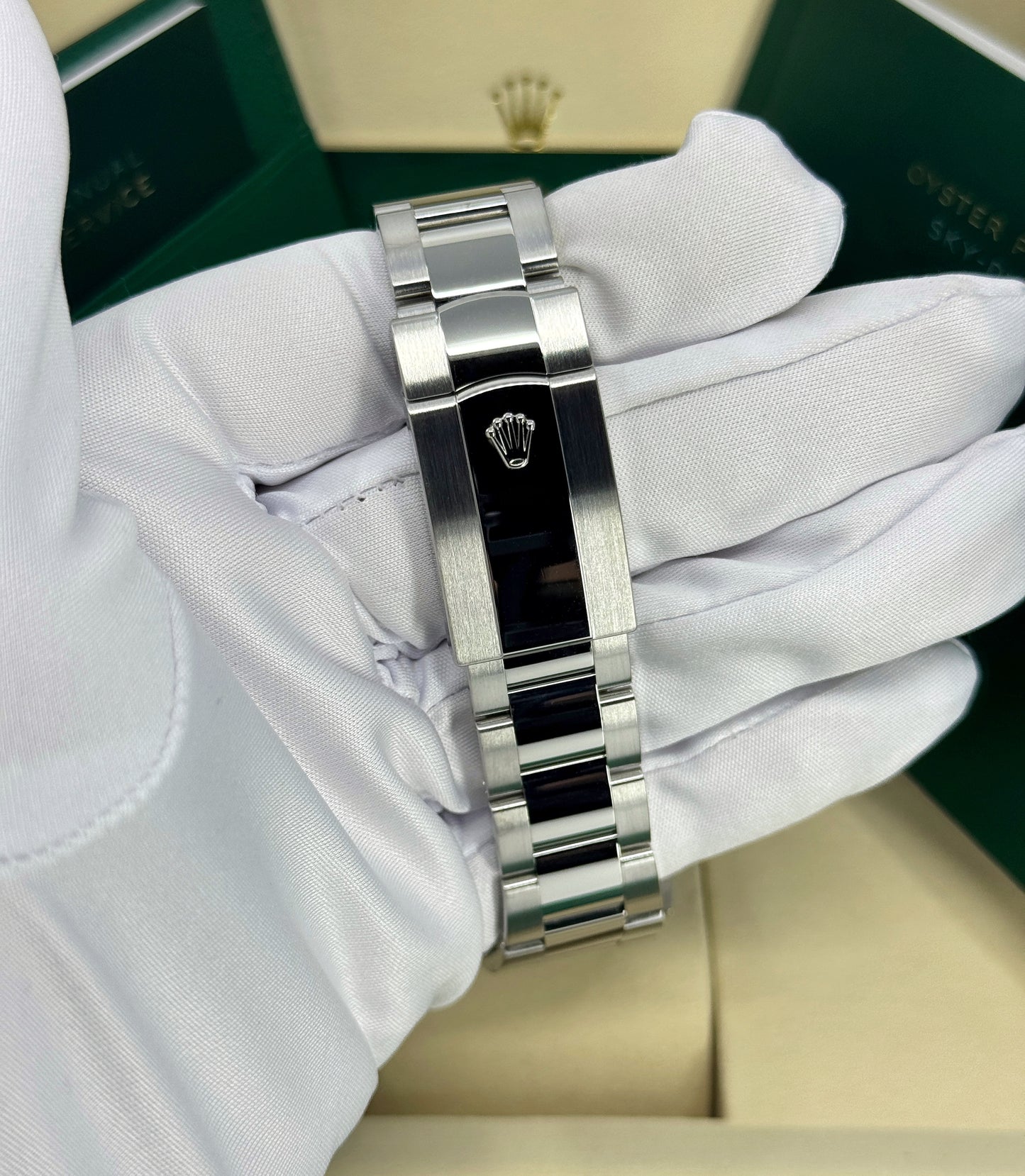 Rolex Sky-Dweller 42mm, 18k WG & Stainless Steel, Black, Oyster, Ref# 336934-0007, dated 2026