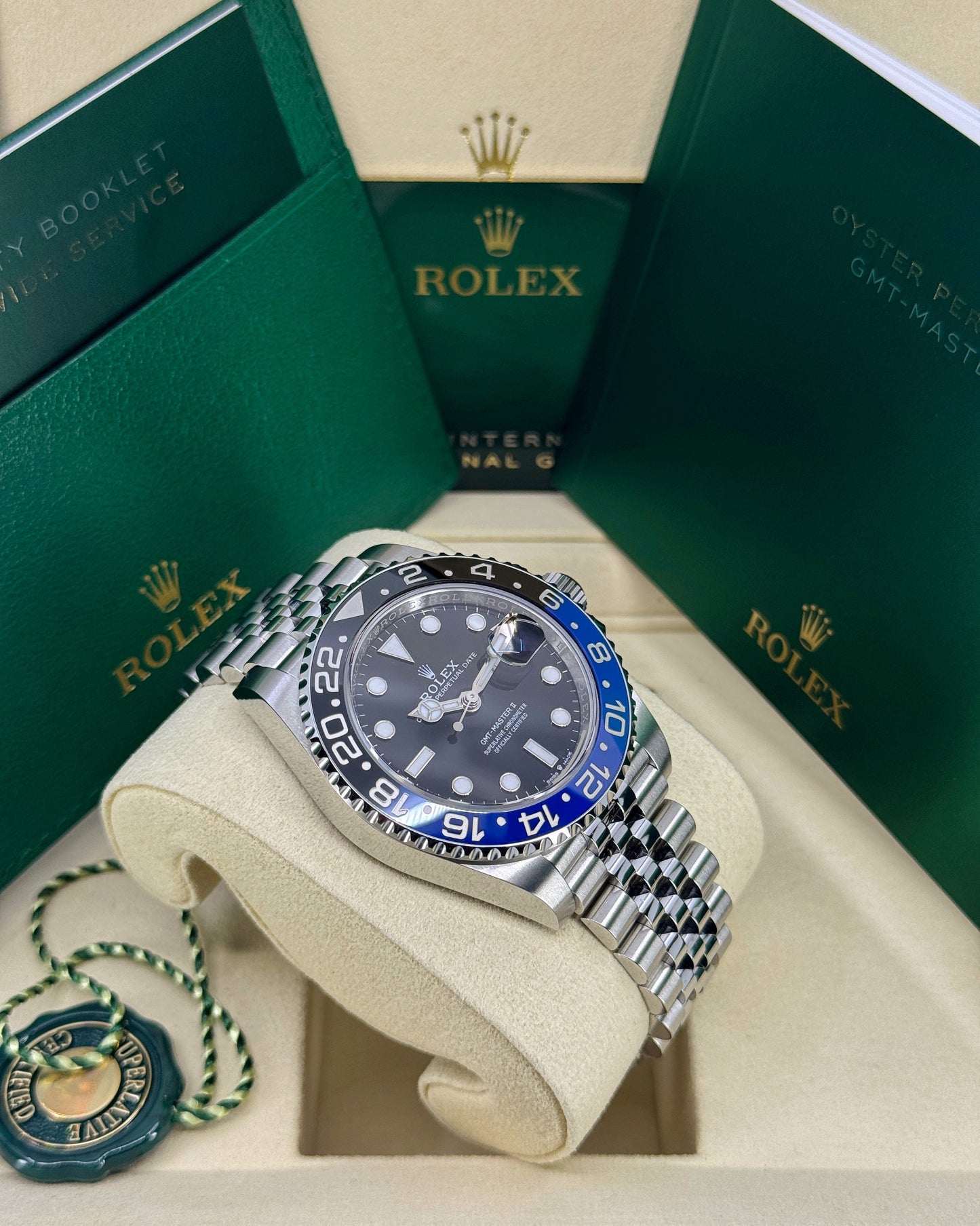 Rolex GMT-Master II 40mm, Stainless Steel, Batgirl, Jubilee, Ref# 126710BLNR-0002, dated 2026