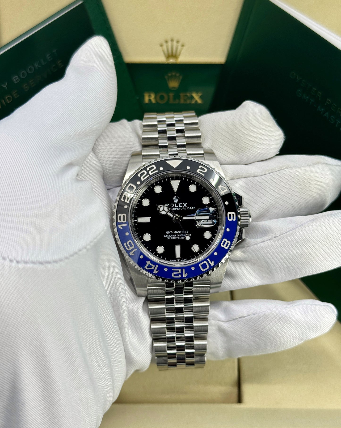 Rolex GMT-Master II 40mm, Stainless Steel, Batgirl, Jubilee, Ref# 126710BLNR-0002, dated 2026