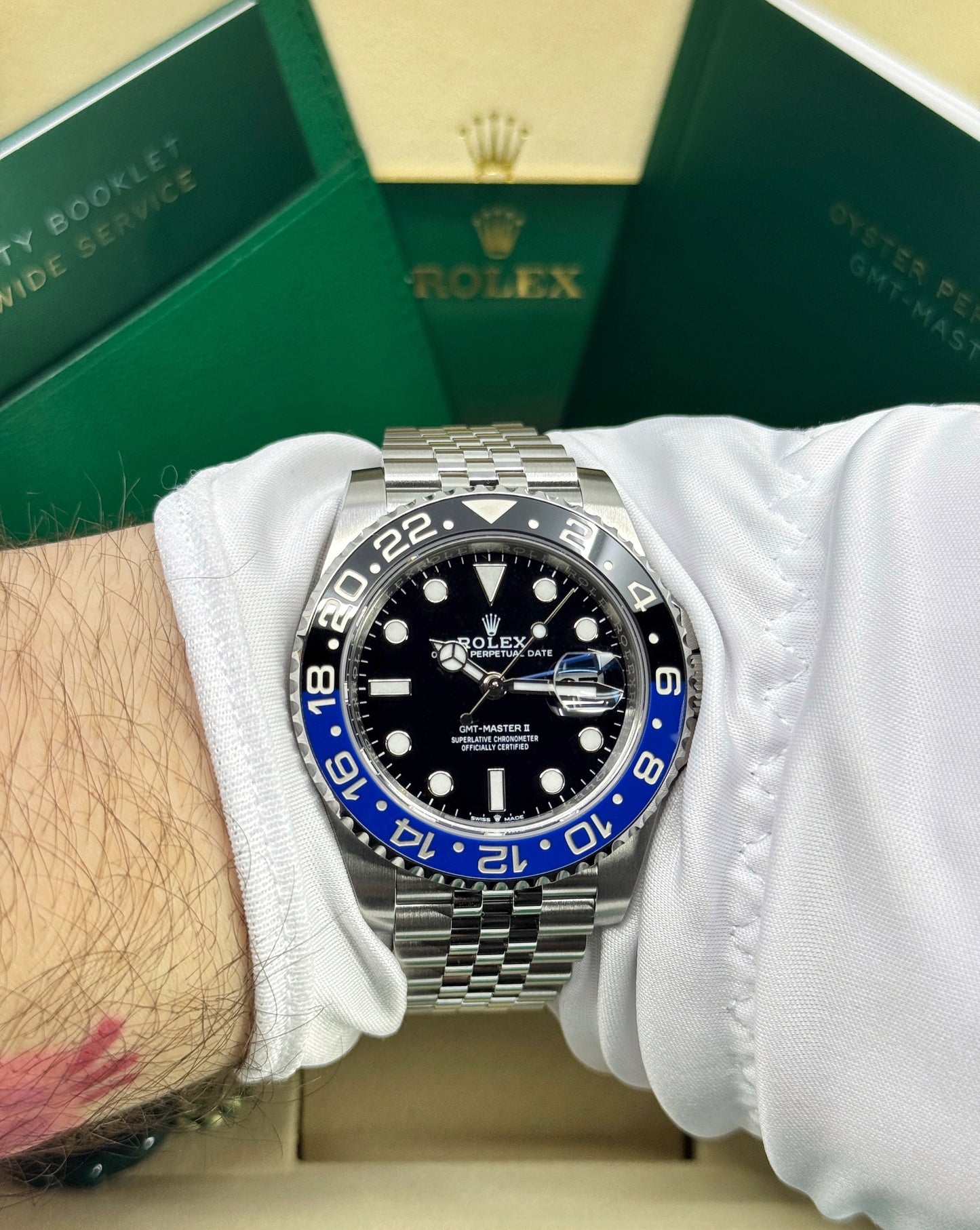 Rolex GMT-Master II 40mm, Stainless Steel, Batgirl, Jubilee, Ref# 126710BLNR-0002, dated 2026