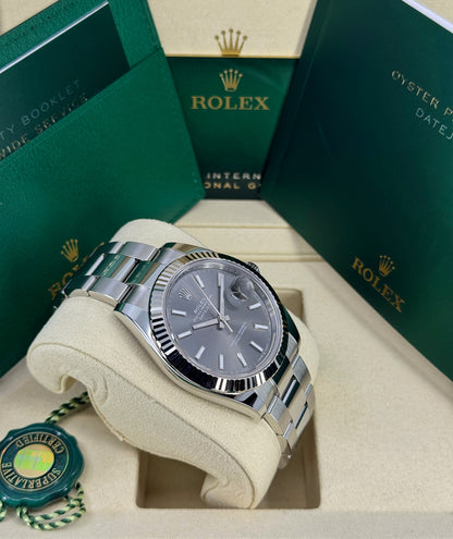 Rolex Datejust 41mm, Stainless Steel, Rhodium, Oyster, Ref# 126334-0013, dated 2026