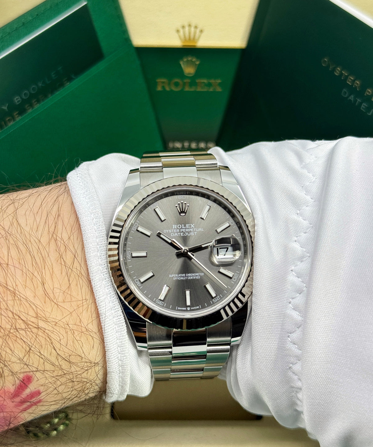 Rolex Datejust 41mm, Stainless Steel, Rhodium, Oyster, Ref# 126334-0013, dated 2026