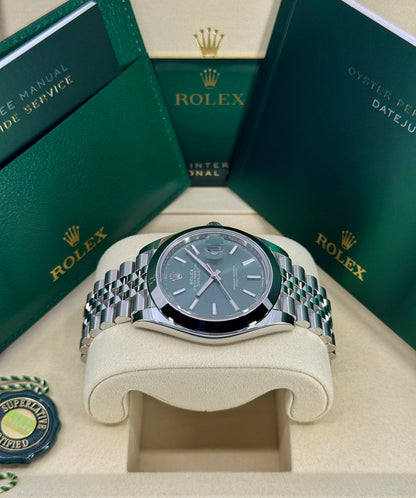 Rolex Datejust 41mm, Stainless Steel, Green, Jubilee, Ref# 126300-0020, dated 2026