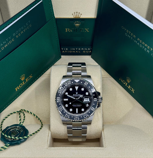 Rolex GMT-Master II 40mm, Stainless Steel, Bruce Wayne, Oyster, Ref# 126710GRNR-0004, dated 2026
