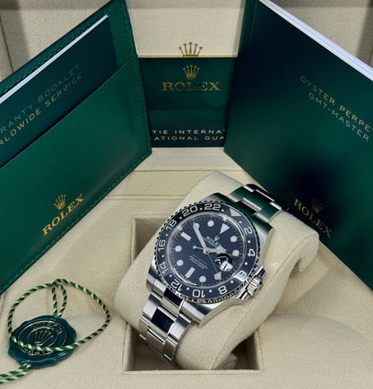 Rolex GMT-Master II 40mm, Stainless Steel, Bruce Wayne, Oyster, Ref# 126710GRNR-0004, dated 2024