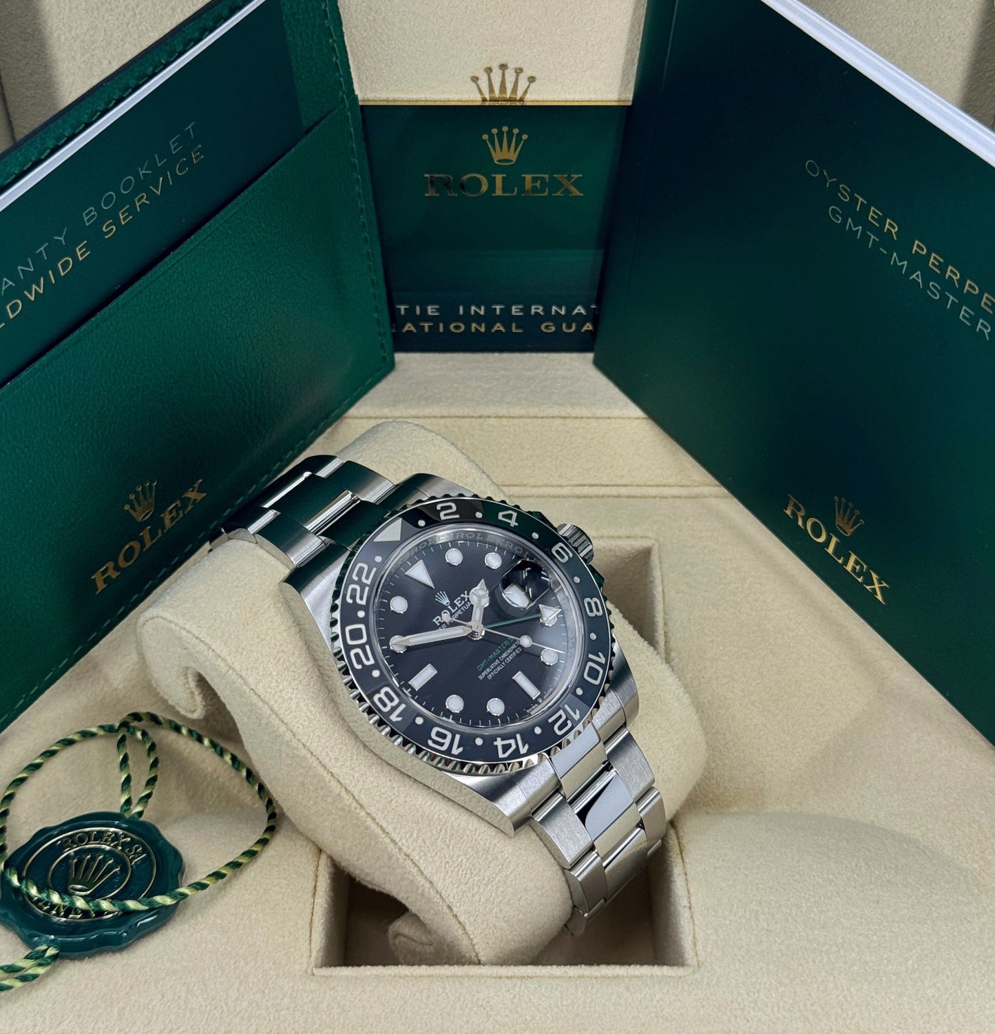 Rolex GMT-Master II 40mm, Stainless Steel, Bruce Wayne, Oyster, Ref# 126710GRNR-0004, dated 2026