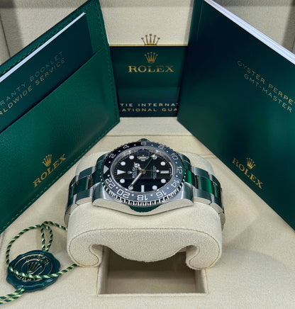 Rolex GMT-Master II 40mm, Stainless Steel, Bruce Wayne, Oyster, Ref# 126710GRNR-0004, dated 2024