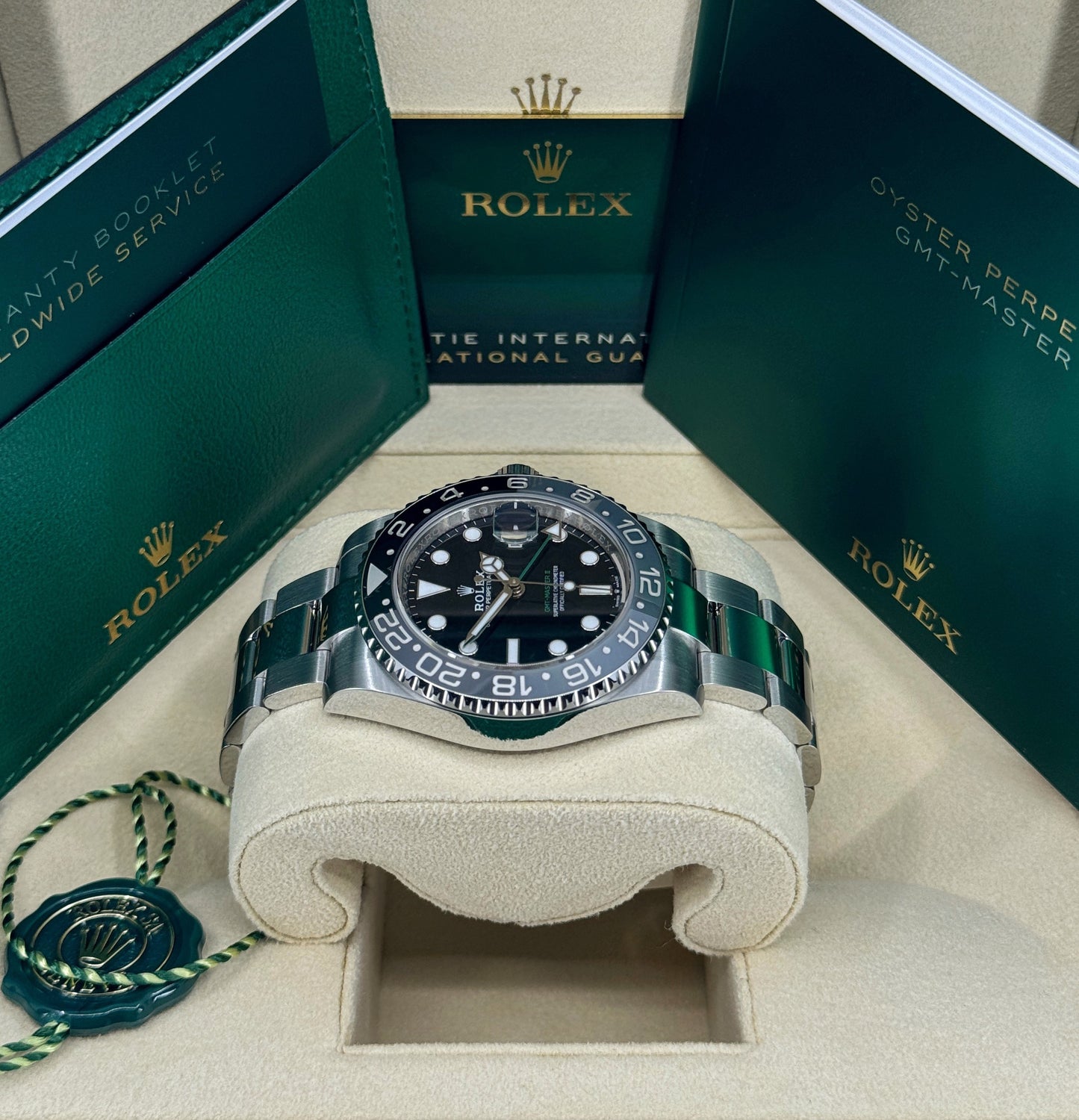 Rolex GMT-Master II 40mm, Stainless Steel, Bruce Wayne, Oyster, Ref# 126710GRNR-0004, dated 2026
