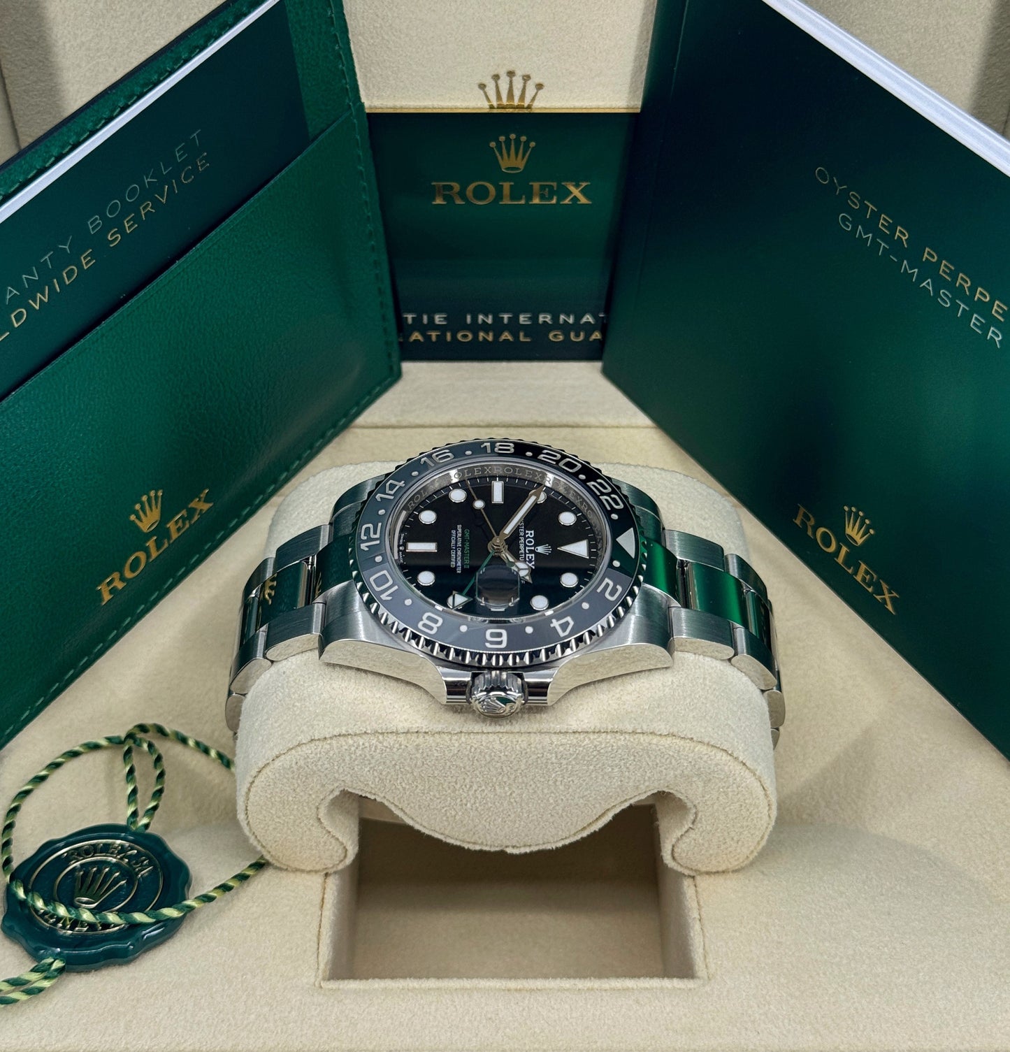 Rolex GMT-Master II 40mm, Stainless Steel, Bruce Wayne, Oyster, Ref# 126710GRNR-0004, dated 2026