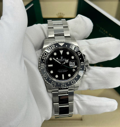 Rolex GMT-Master II 40mm, Stainless Steel, Bruce Wayne, Oyster, Ref# 126710GRNR-0004, dated 2024