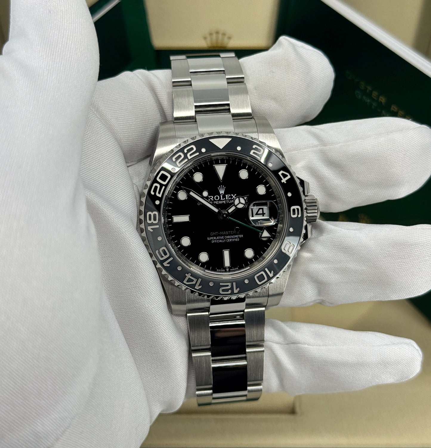 Rolex GMT-Master II 40mm, Stainless Steel, Bruce Wayne, Oyster, Ref# 126710GRNR-0004, dated 2026