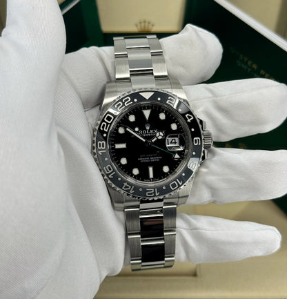 Rolex GMT-Master II 40mm, Stainless Steel, Bruce Wayne, Oyster, Ref# 126710GRNR-0004, dated 2026