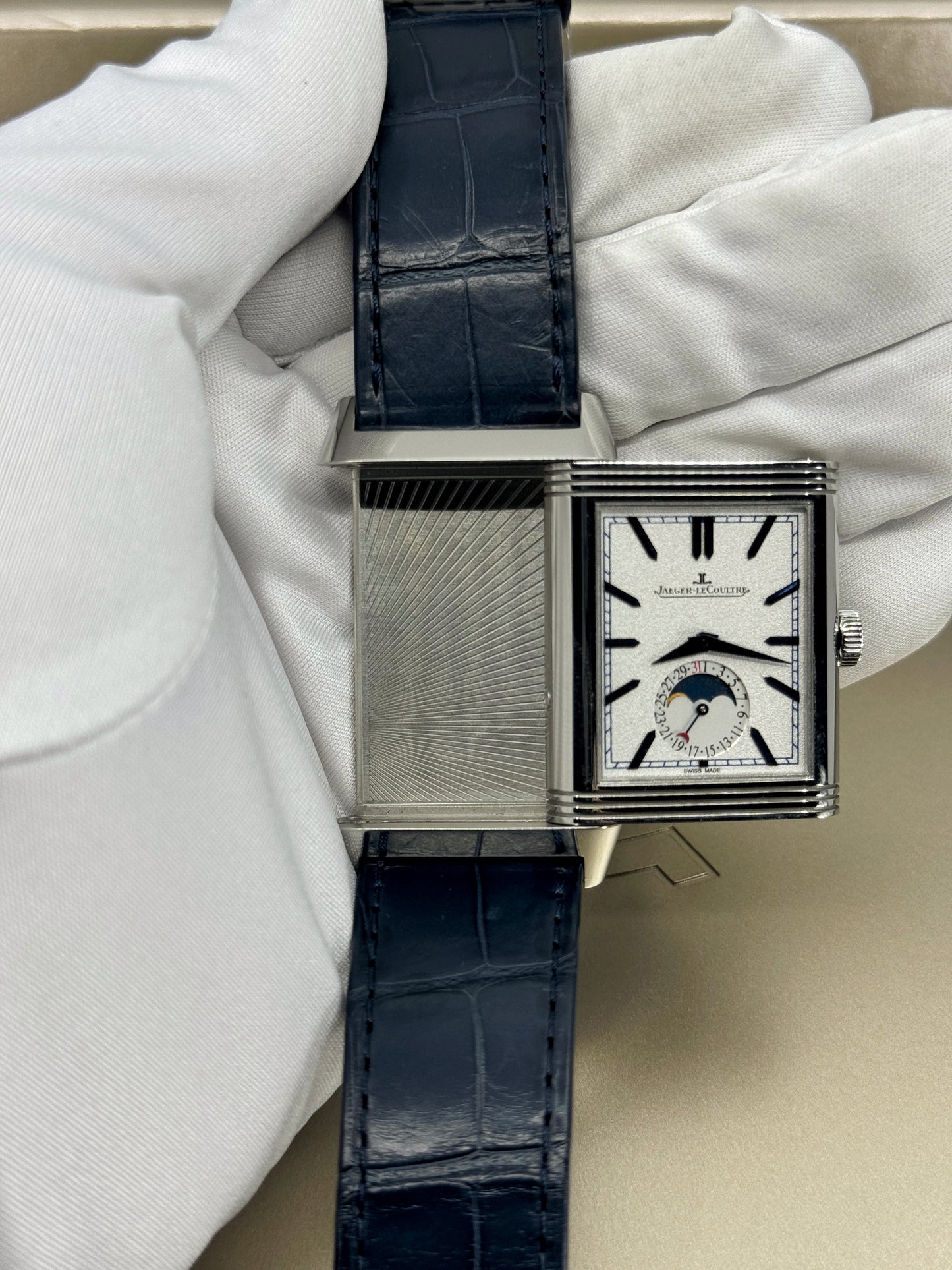 Pre-owned Jaeger-LeCoultre, Reverso Tribute Moon, Duoface, Ref# Q3958420, dated 2018